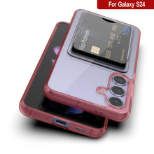 Cargar imagen en el visor de la galería, Caso del soporte de tarjetas Galaxy S24 [Serie CRystal CardsLot] [Fit Slim] [Rojo]
