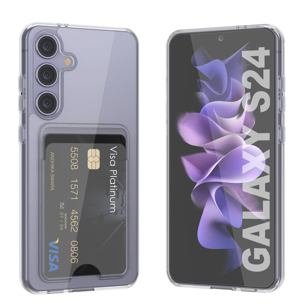 Caso del soporte de tarjetas Galaxy S24 [Serie CRystal CardsLot] [Fit Slim] [Clear]