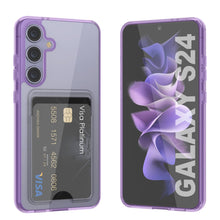 Cargar imagen en el visor de la galería, Caso de soporte de tarjetas Galaxy S24 [Serie CRystal Cardslot] [Fit Slim] [Purple]
