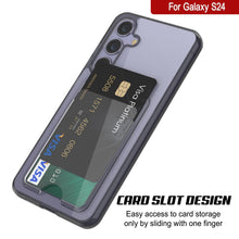 Cargar imagen en el visor de la galería, Caso del soporte de tarjetas Galaxy S24 [Serie CRystal CardsLot] [Fit Slim] [Negro]
