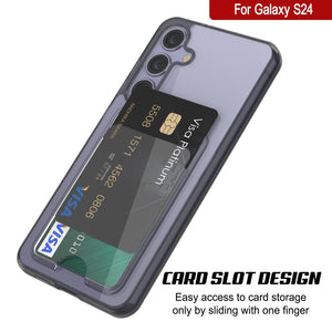 Caso del soporte de tarjetas Galaxy S24 [Serie CRystal CardsLot] [Fit Slim] [Negro]