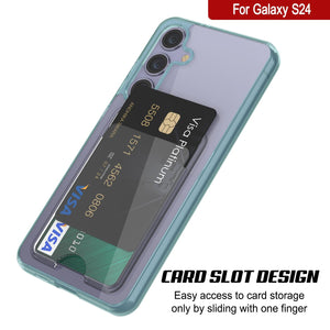 Caso del soporte de tarjetas Galaxy S24 [Serie CRystal CardsLot] [Fit Slim] [Teal]
