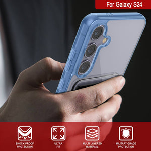 Caso del soporte de tarjetas Galaxy S24 [Serie CRystal Cardslot] [Fit Slim] [Azul]