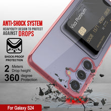 Cargar imagen en el visor de la galería, Caso del soporte de tarjetas Galaxy S24 [Serie CRystal CardsLot] [Fit Slim] [Rojo]
