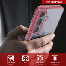 Cargar imagen en el visor de la galería, Caso del soporte de tarjetas Galaxy S24 [Serie CRystal CardsLot] [Fit Slim] [Rojo]
