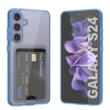 Cargar imagen en el visor de la galería, Caso del soporte de tarjetas Galaxy S24 [Serie CRystal Cardslot] [Fit Slim] [Azul]
