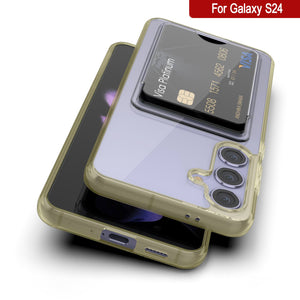 Caso del soporte de tarjetas Galaxy S24 [Serie CRystal CardsLot] [Fit Slim] [Amarillo]