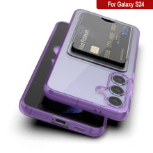 Cargar imagen en el visor de la galería, Caso de soporte de tarjetas Galaxy S24 [Serie CRystal Cardslot] [Fit Slim] [Purple]
