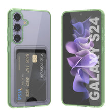 Cargar imagen en el visor de la galería, Caso del soporte de tarjetas Galaxy S24 [Serie CRystal CardsLot] [Fit Slim] [verde]
