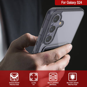 Caso del soporte de tarjetas Galaxy S24 [Serie CRystal CardsLot] [Fit Slim] [Negro]