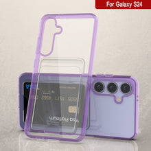 Cargar imagen en el visor de la galería, Caso de soporte de tarjetas Galaxy S24 [Serie CRystal Cardslot] [Fit Slim] [Purple]

