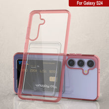 Cargar imagen en el visor de la galería, Caso del soporte de tarjetas Galaxy S24 [Serie CRystal CardsLot] [Fit Slim] [Rojo]
