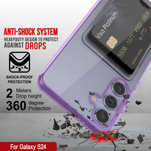 Cargar imagen en el visor de la galería, Caso de soporte de tarjetas Galaxy S24 [Serie CRystal Cardslot] [Fit Slim] [Purple]
