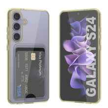 Cargar imagen en el visor de la galería, Caso del soporte de tarjetas Galaxy S24 [Serie CRystal CardsLot] [Fit Slim] [Amarillo]
