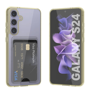 Caso del soporte de tarjetas Galaxy S24 [Serie CRystal CardsLot] [Fit Slim] [Amarillo]