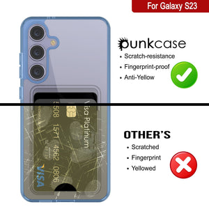 Caso del soporte de tarjetas Galaxy S24 [Serie CRystal Cardslot] [Fit Slim] [Azul]
