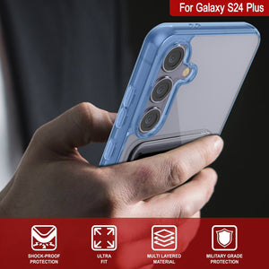 Caso de soporte de tarjetas Galaxy S24 Plus [Serie CRystal Cardslot] [Fit Slim] [Azul]