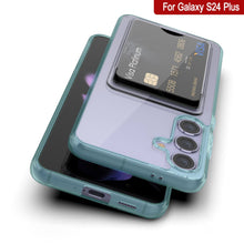 Cargar imagen en el visor de la galería, Caso del soporte de tarjetas Galaxy S24 Plus [Serie Crystal CardsLot] [Fit Slim] [verde azulado]
