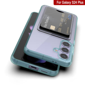 Caso del soporte de tarjetas Galaxy S24 Plus [Serie Crystal CardsLot] [Fit Slim] [verde azulado]