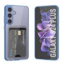 Cargar imagen en el visor de la galería, Caso de soporte de tarjetas Galaxy S24 Plus [Serie CRystal Cardslot] [Fit Slim] [Azul]
