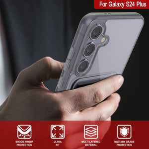 Caso de soporte de tarjetas Galaxy S24 Plus [Serie Crystal CardsLot] [Fit Slim] [Gray]