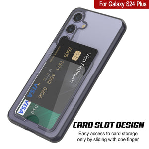 Caso de soporte de tarjetas Galaxy S24 Plus [Serie Crystal CardsLot] [Fit Slim] [Negro]