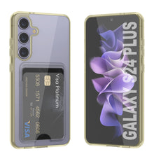 Cargar imagen en el visor de la galería, Caso de soporte de tarjetas Galaxy S24 Plus [Serie CRystal CardsLot] [Fit Slim] [Amarillo]
