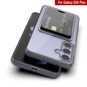 Caso de soporte de tarjetas Galaxy S24 Plus [Serie Crystal CardsLot] [Fit Slim] [Gray]