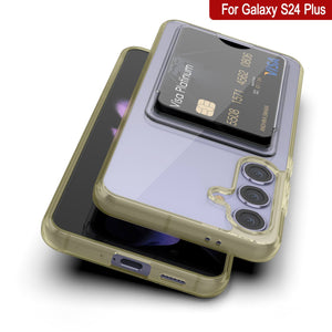 Caso de soporte de tarjetas Galaxy S24 Plus [Serie CRystal CardsLot] [Fit Slim] [Amarillo]