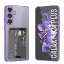 Cargar imagen en el visor de la galería, Caso de soporte de tarjetas Galaxy S24 Plus [Serie CRystal CardsLot] [Fit Slim] [Purple]
