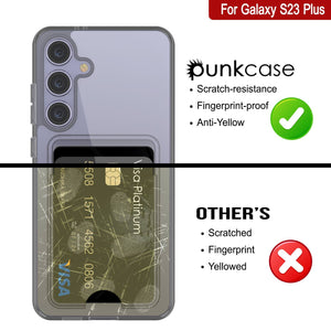 Caso de soporte de tarjetas Galaxy S24 Plus [Serie Crystal CardsLot] [Fit Slim] [Gray]