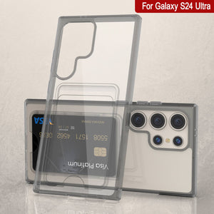 Caso de soporte de tarjetas Galaxy S24 [Serie Crystal CardsLot] [Fit Slim] [Gray]