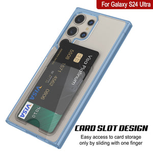 Caso de soporte de tarjetas Galaxy S24 [Serie Crystal CardsLot] [Fit Slim] [Azul]