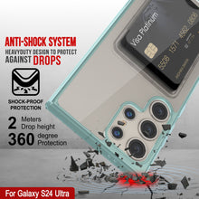 Cargar imagen en el visor de la galería, Galaxy S24 Ultra Card Holder Case [Crystal Cardslot Series] [Fit Slim] [verde azulado]
