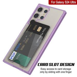 Caso de soporte de tarjetas Galaxy S24 [Serie Crystal Cardslot] [Fit Slim] [Purple]