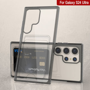 Caso de soporte de tarjetas Galaxy S24 [Serie Crystal CardsLot] [Fit Slim] [Negro]