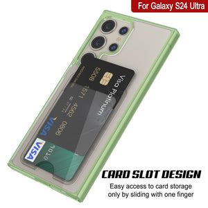 Caso de soporte de tarjetas Galaxy S24 [Serie Crystal CardsLot] [Fit Slim] [verde]
