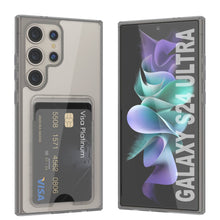 Load image into Gallery viewer, Caso de soporte de tarjetas Galaxy S24 [Serie Crystal CardsLot] [Fit Slim] [Gray]
