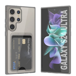 Caso de soporte de tarjetas Galaxy S24 [Serie Crystal CardsLot] [Fit Slim] [Gray]