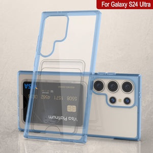 Caso de soporte de tarjetas Galaxy S24 [Serie Crystal CardsLot] [Fit Slim] [Azul]