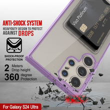 Cargar imagen en el visor de la galería, Caso de soporte de tarjetas Galaxy S24 [Serie Crystal Cardslot] [Fit Slim] [Purple]
