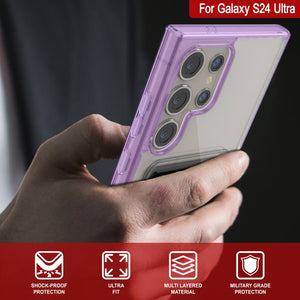 Caso de soporte de tarjetas Galaxy S24 [Serie Crystal Cardslot] [Fit Slim] [Purple]