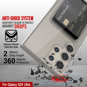 Caso de soporte de tarjetas Galaxy S24 [Serie Crystal CardsLot] [Fit Slim] [Clear]