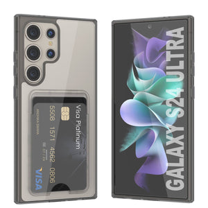 Caso de soporte de tarjetas Galaxy S24 [Serie Crystal CardsLot] [Fit Slim] [Negro]