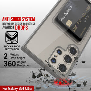 Caso de soporte de tarjetas Galaxy S24 [Serie Crystal CardsLot] [Fit Slim] [Gray]