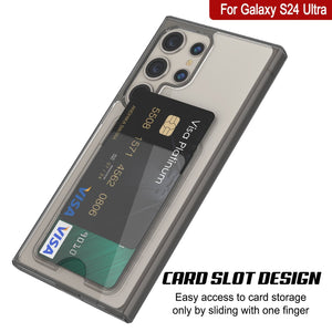 Caso de soporte de tarjetas Galaxy S24 [Serie Crystal CardsLot] [Fit Slim] [Negro]