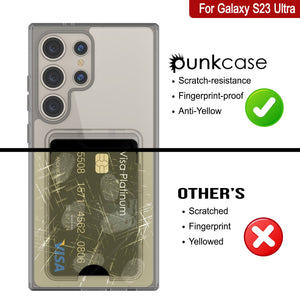 Caso de soporte de tarjetas Galaxy S24 [Serie Crystal CardsLot] [Fit Slim] [Gray]