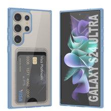 Cargar imagen en el visor de la galería, Caso de soporte de tarjetas Galaxy S24 [Serie Crystal CardsLot] [Fit Slim] [Azul]
