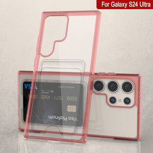 Galaxy S24 Ultra Card Holder Case [Crystal CardSlot Series] [Fit Slim] [Rojo]