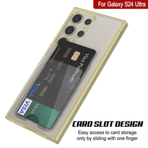 Caso de soporte de tarjetas Galaxy S24 [Serie Crystal CardsLot] [Fit Slim] [Amarillo]